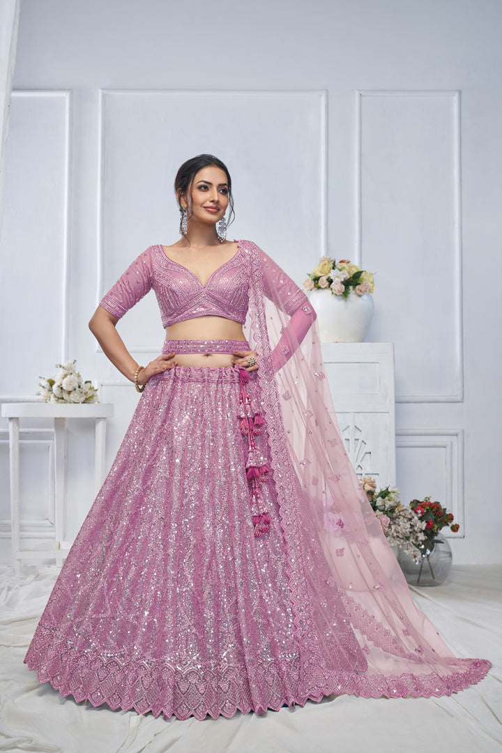 Lavender Shimmer Lehenga for Special Occasions and Bridesmaids