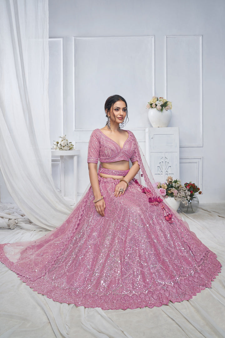 Lavender Shimmer Lehenga for Special Occasions and Bridesmaids