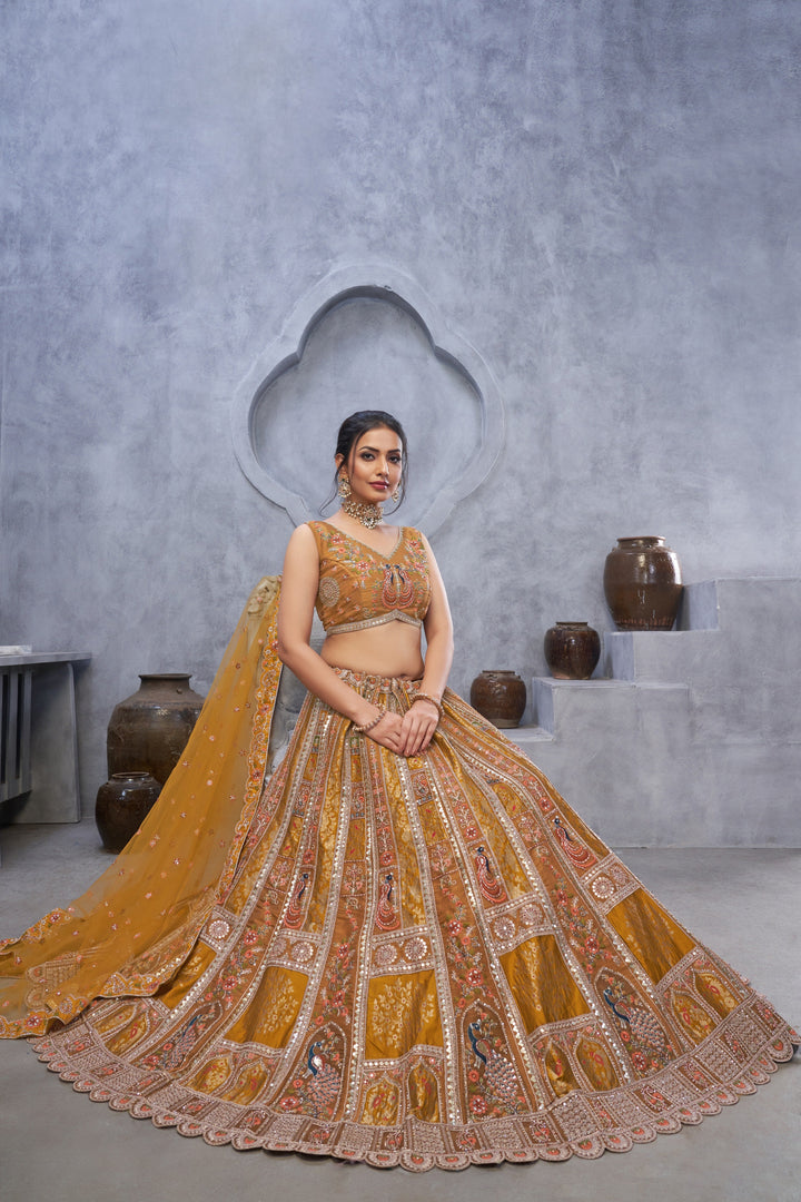 Blooming Mustard Embroidered Lehenga