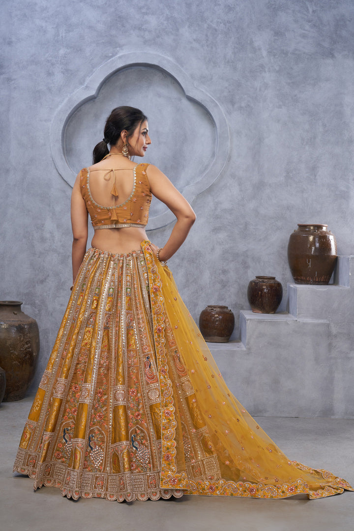 Blooming Mustard Embroidered Lehenga