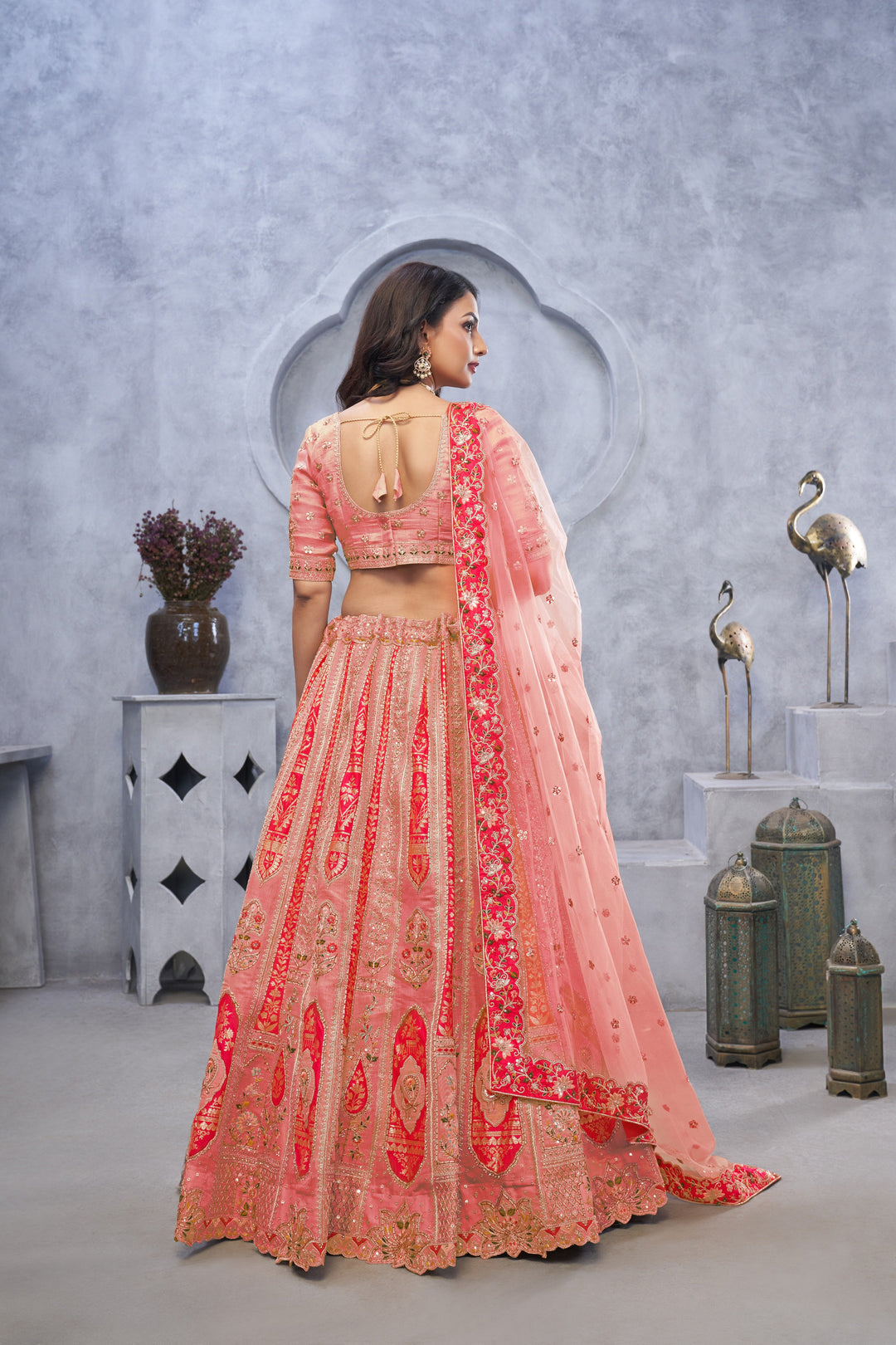 Royal Grace Embroidered Lehenga in Light Pink