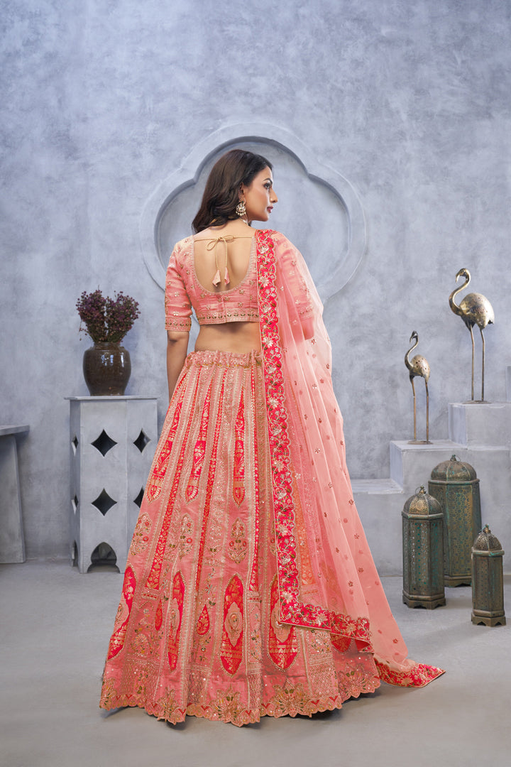 Royal Grace Embroidered Lehenga in Light Pink