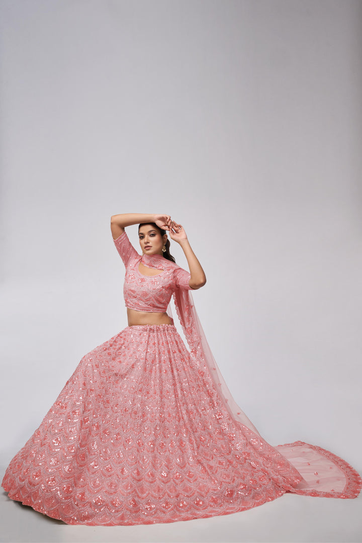 Diamond Glow Pink Lehenga