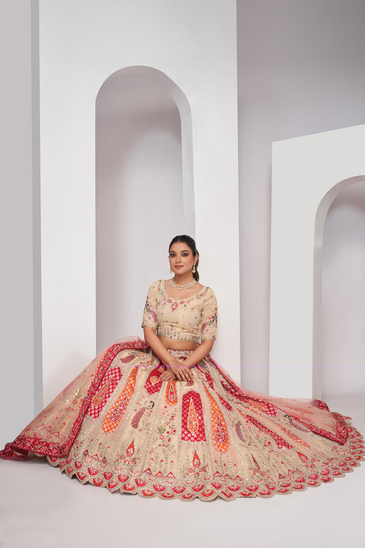 Timeless Peacock Blush Paisley Lehenga