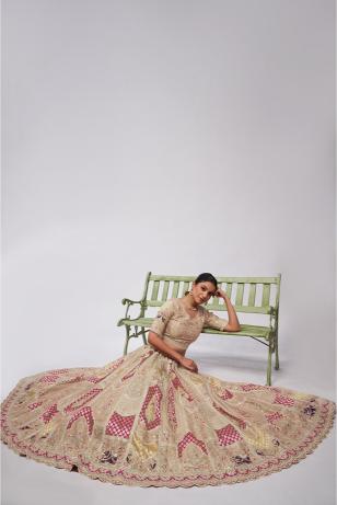 Cream & Rose Grandeur Lehenga