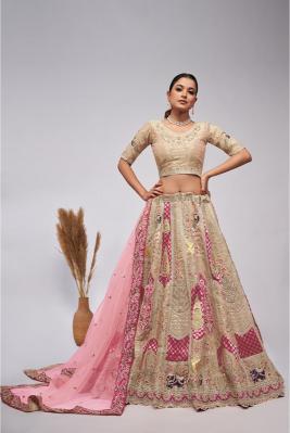 Cream & Rose Grandeur Lehenga