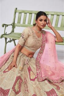 Cream & Rose Grandeur Lehenga