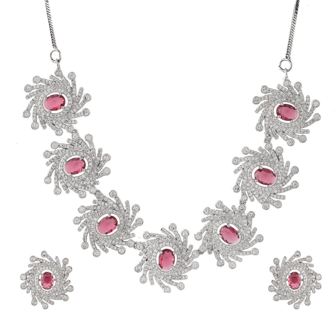 Fireworks Magenta Magic Necklace Set | SHOBITAM
