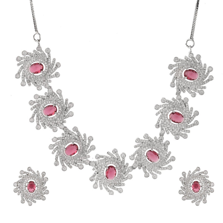 Fireworks Magenta Magic Necklace Set | SHOBITAM