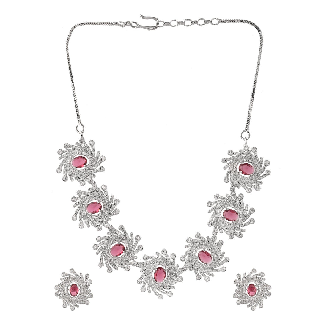 Fireworks Magenta Magic Necklace Set | SHOBITAM