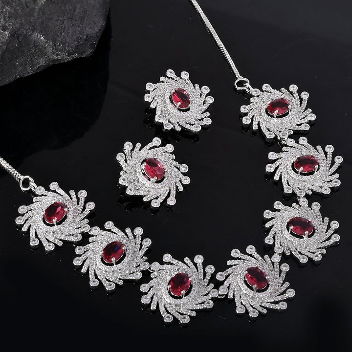 Fireworks Magenta Magic Necklace Set | SHOBITAM
