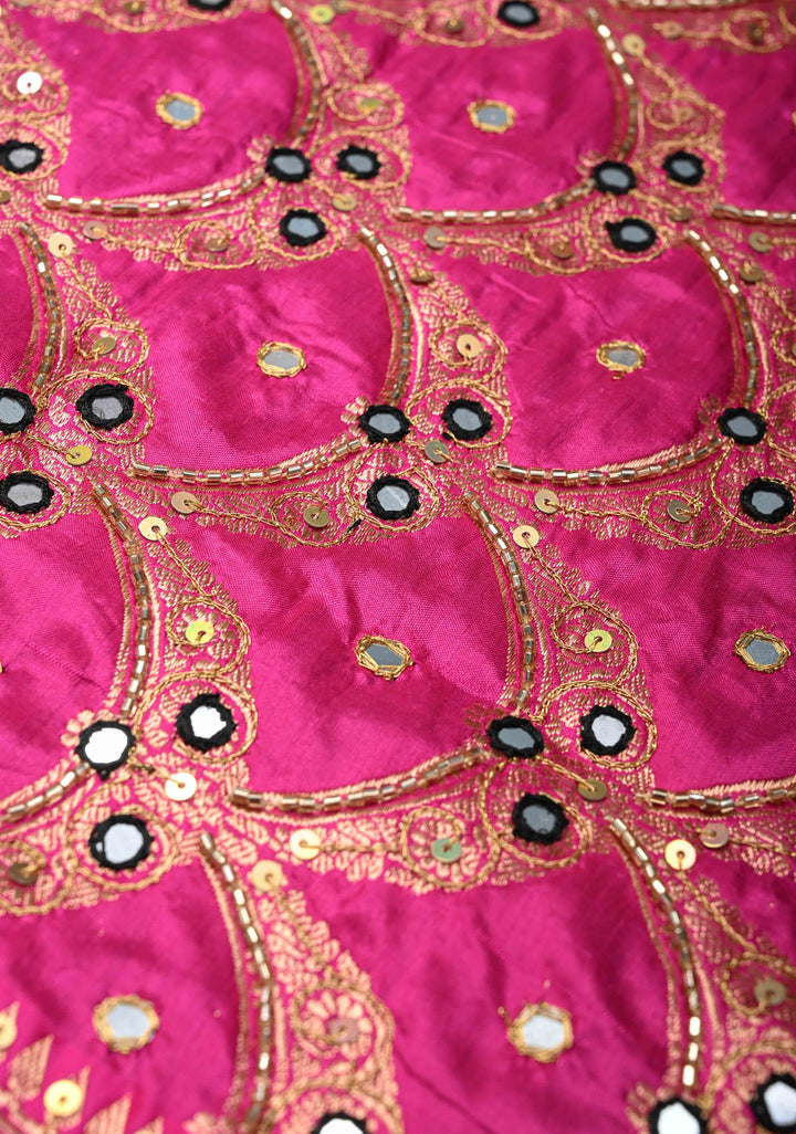 Handwork Sequins, cutdana, Mirror work on Black Katan Silk Saree | SILK MARK CERTIFIED