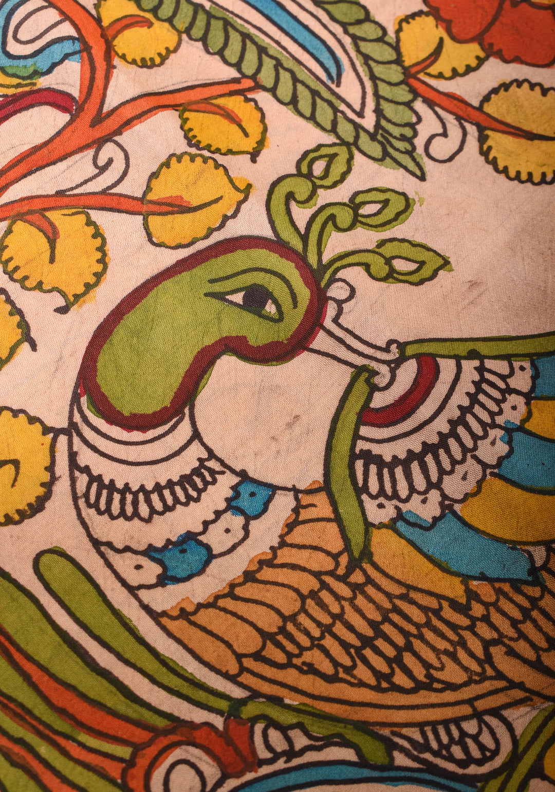 Preorder : Tree of Life - Iconic Pen Kalamkari on Pure Kanjivaram SIlk with wide border saree| SILK MARK CERTIFIED
