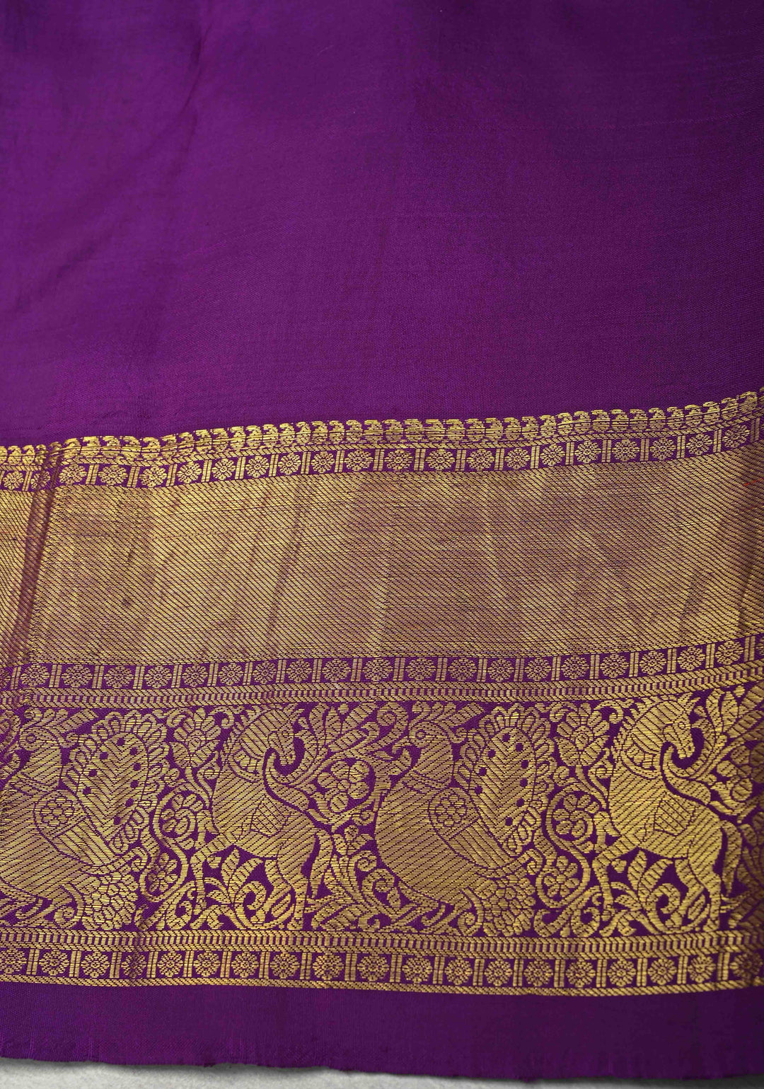 Krishna Story and Gopikas - Yellow Pen Kalamkari on Pure Kanjivaram Silk Saree with Zardosi work on Pallu | SILK MARK CERTIFIED