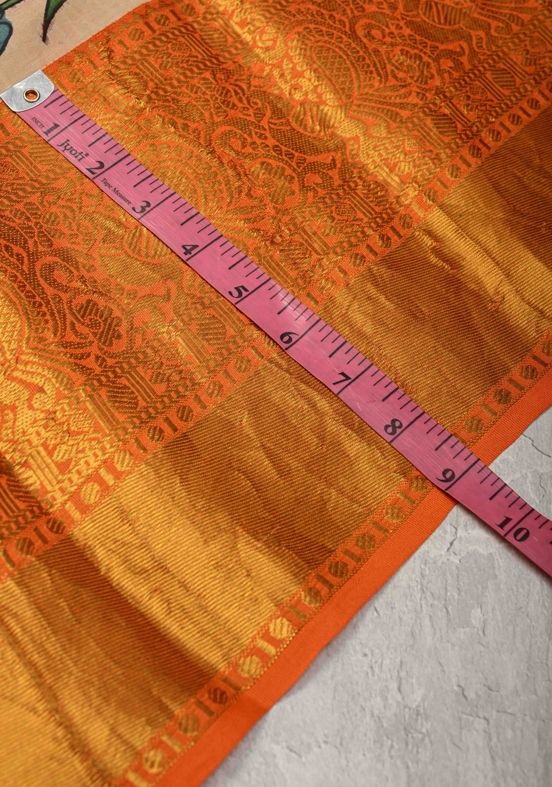 Turkish Floral Theme : Natural Color Authentic Pen Kalamkari on Pure Kanjivaram Silk Saree with Wide Zari Border | SILK MARK CERTIFIED