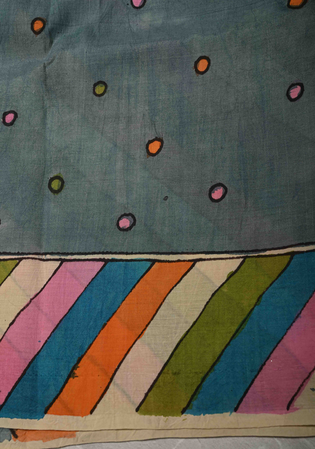 Floral Theme : Pink Authentic Pen Kalamkari on Cotton Saree