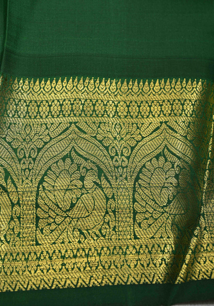 Nari Shakti and Floral Theme  : Turquoise Authentic Pen Kalamkari on Pure Kanjivaram Silk Saree with Bottle Green Zari Border | SILK MARK CERTIFIED