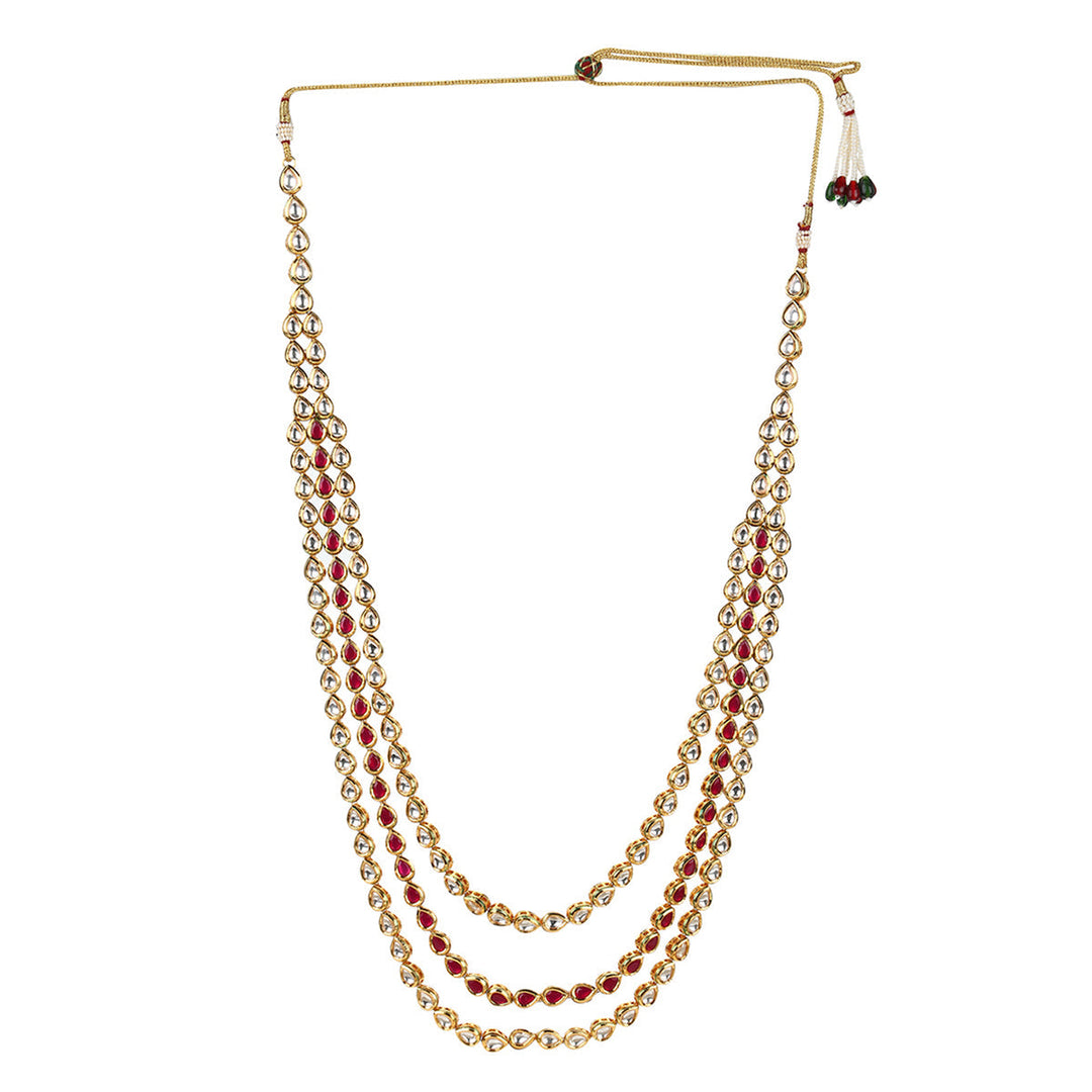 Premium Kundan Elegance Gold Plated Necklace Set | SHOBITAM