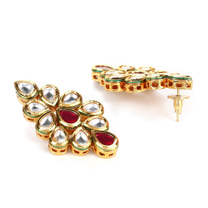 Premium Kundan Elegance Gold Plated Necklace Set | SHOBITAM