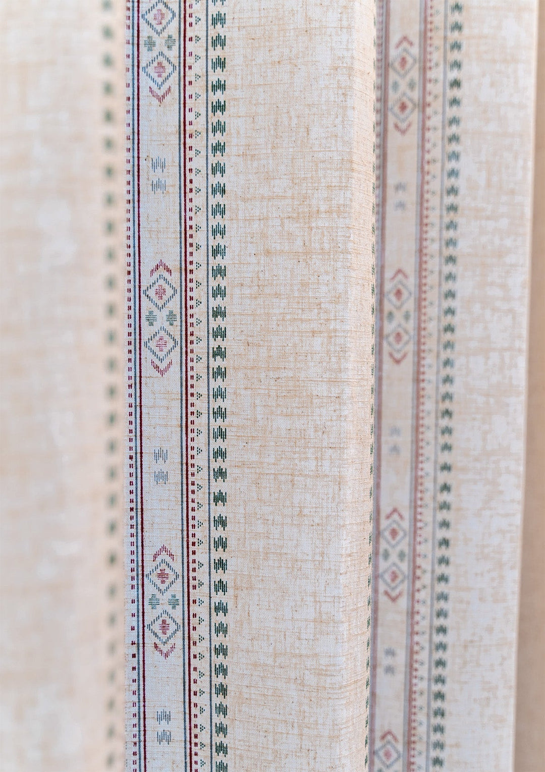 Kalai Linen Cotton Printed Curtain for living room & bedroom - Light Reduction - Multicolor - Single Piece | SHOBITAM