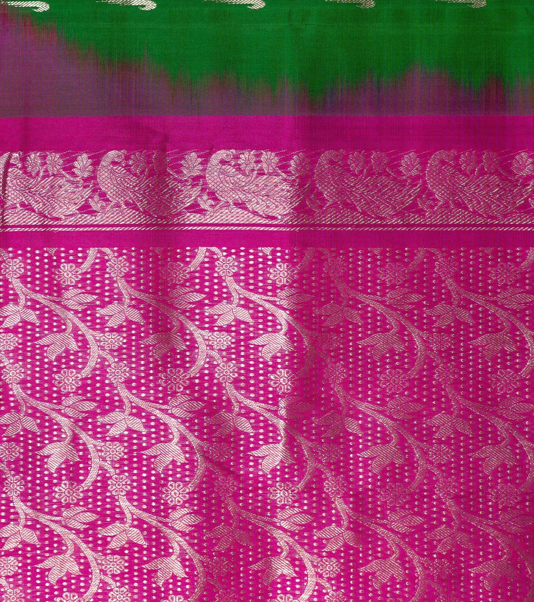 Green Paithani Border Venkatagiri Silk Saree Meenakshi | SILK MARK CERTIFIED | SHOBITAM