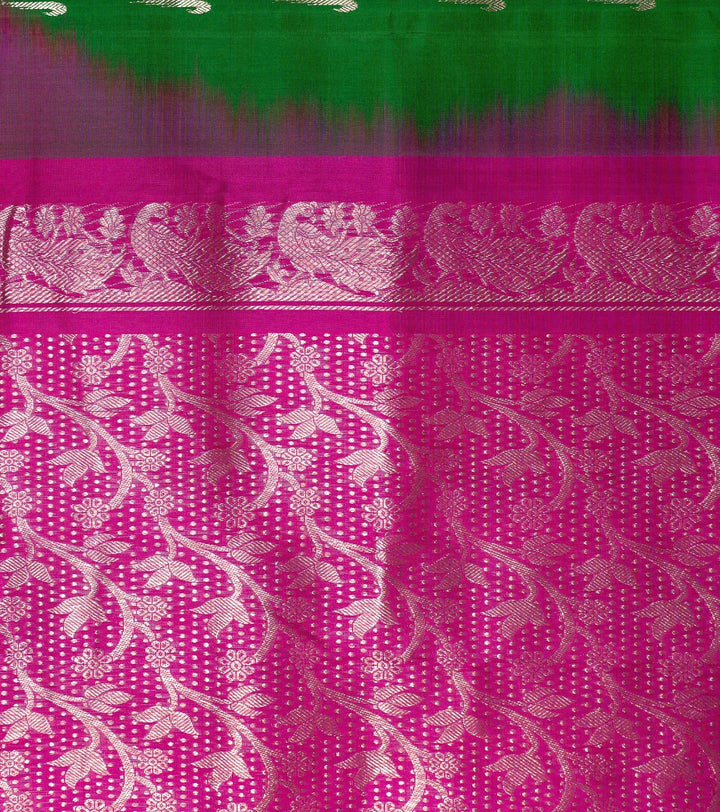 Green Paithani Border Venkatagiri Silk Saree Meenakshi | SILK MARK CERTIFIED | SHOBITAM