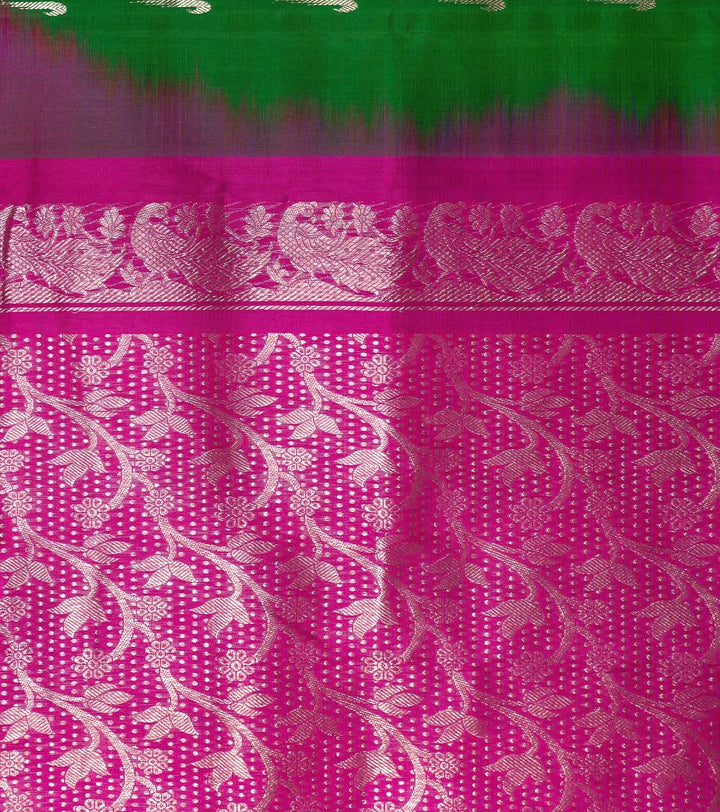 Green Paithani Border Venkatagiri Silk Saree Meenakshi | SILK MARK CERTIFIED | SHOBITAM