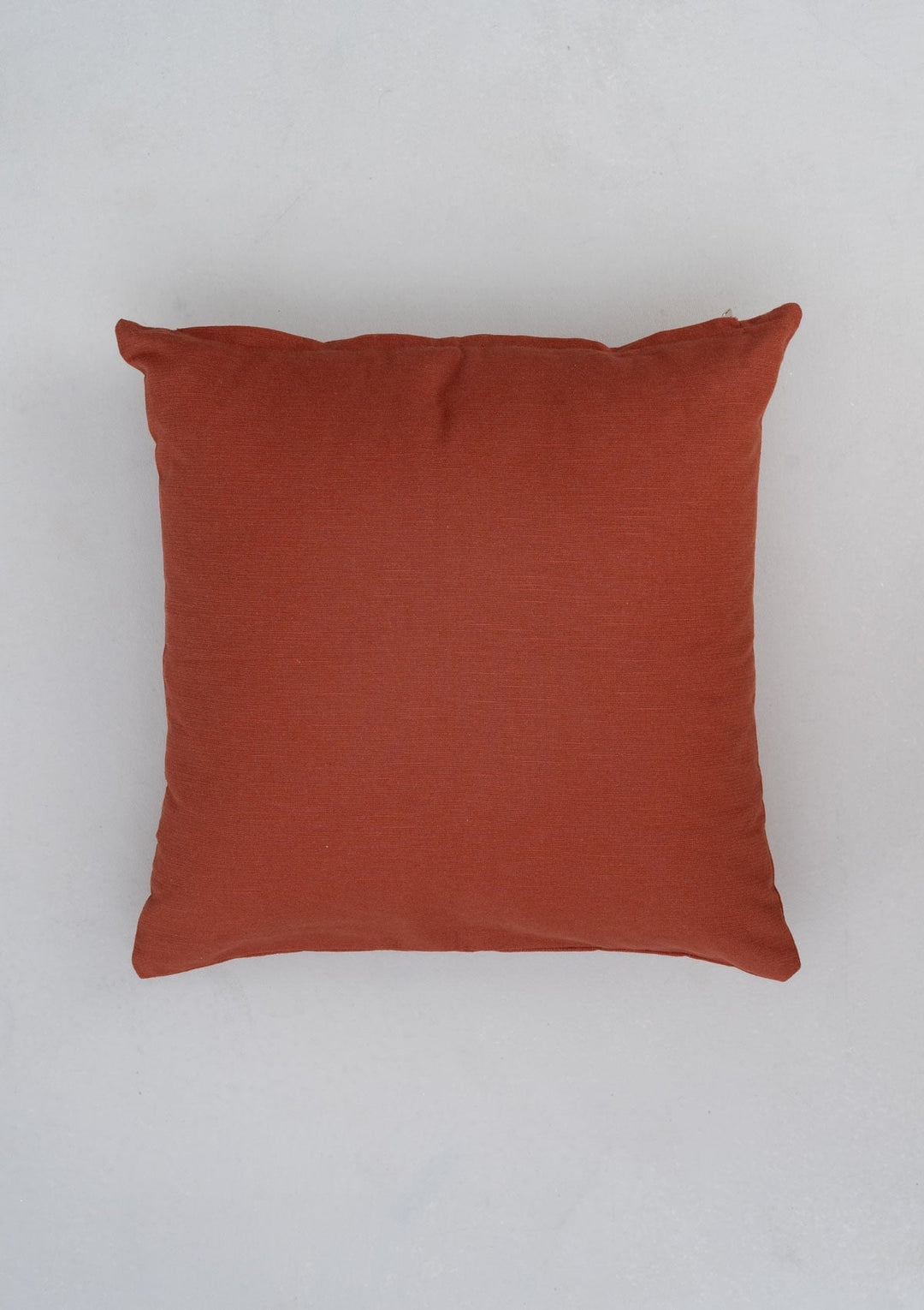 Kesar Brick Red Embroidered Decorative Cushion Cover for Sofa – 100% Cotton 16" x 16" | SHOBITAM