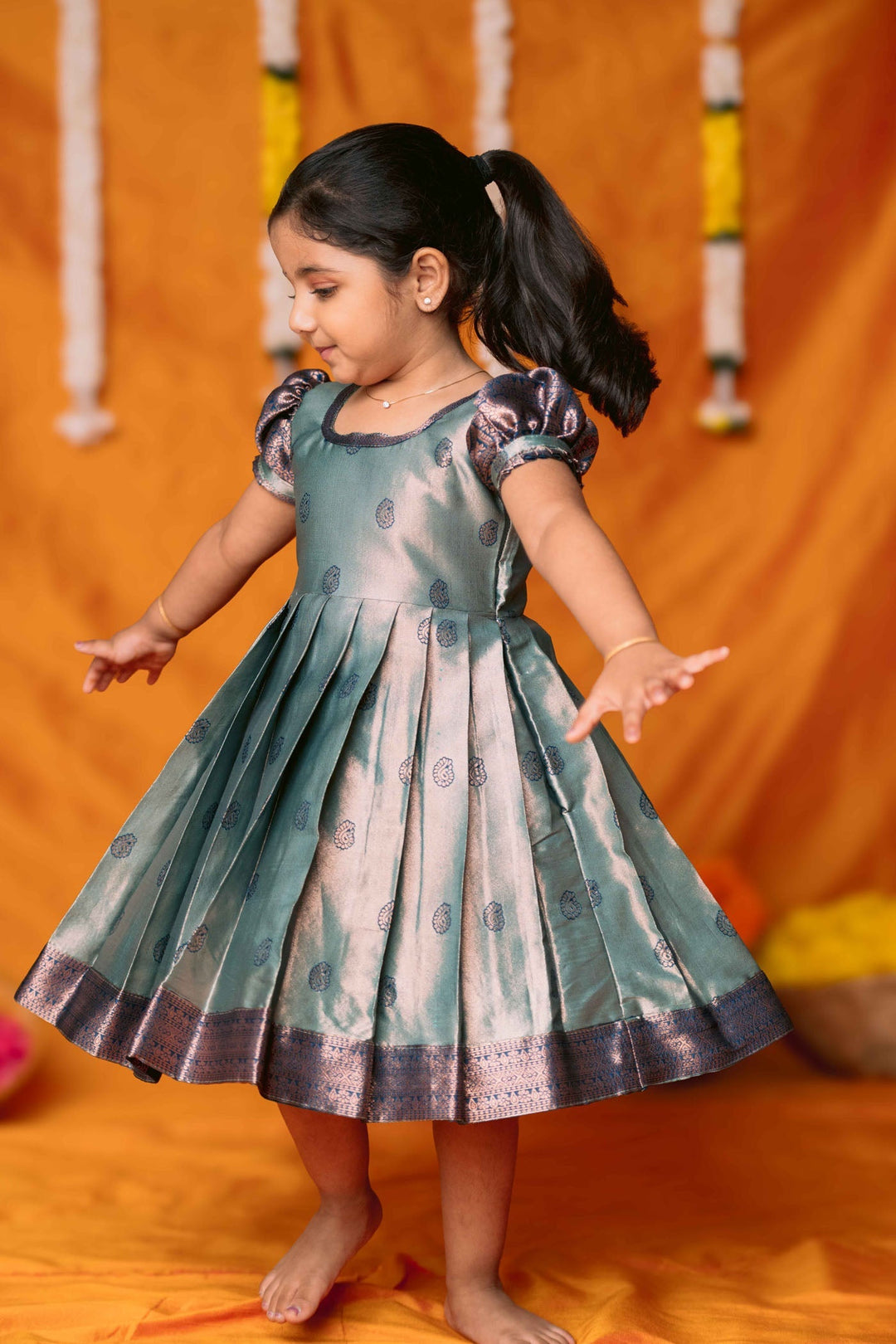 Yamini Turquoise Blue Frock Mini | Made to Order | SHOBITAM
