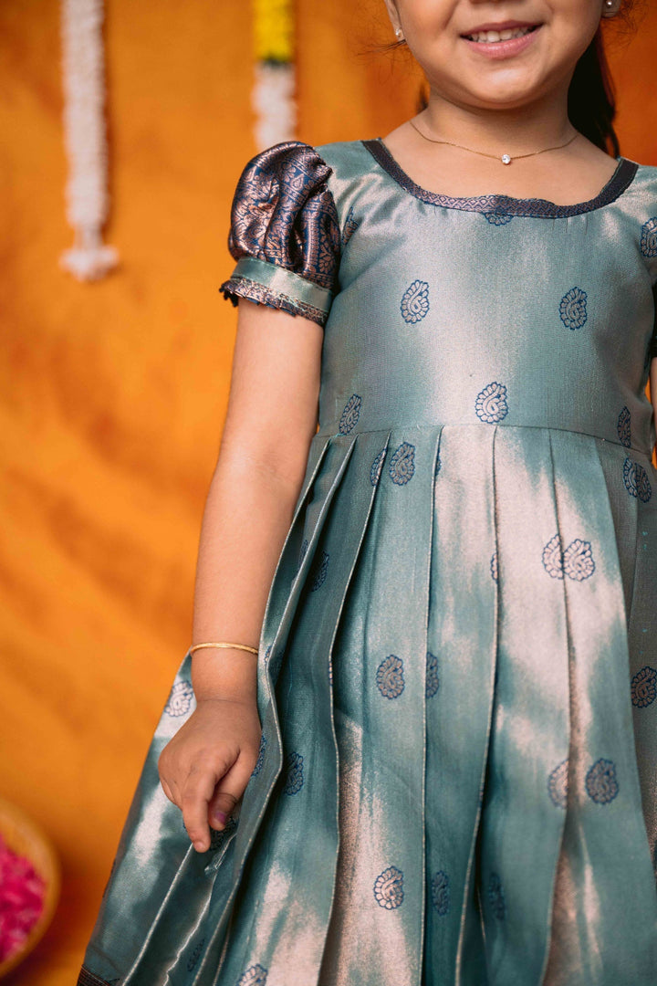 Yamini Turquoise Blue Frock Mini | Made to Order | SHOBITAM