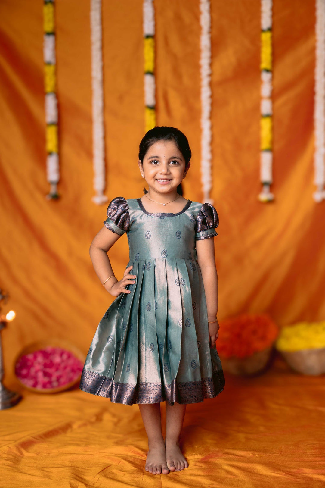 Yamini Turquoise Blue Frock Mini | Made to Order | SHOBITAM
