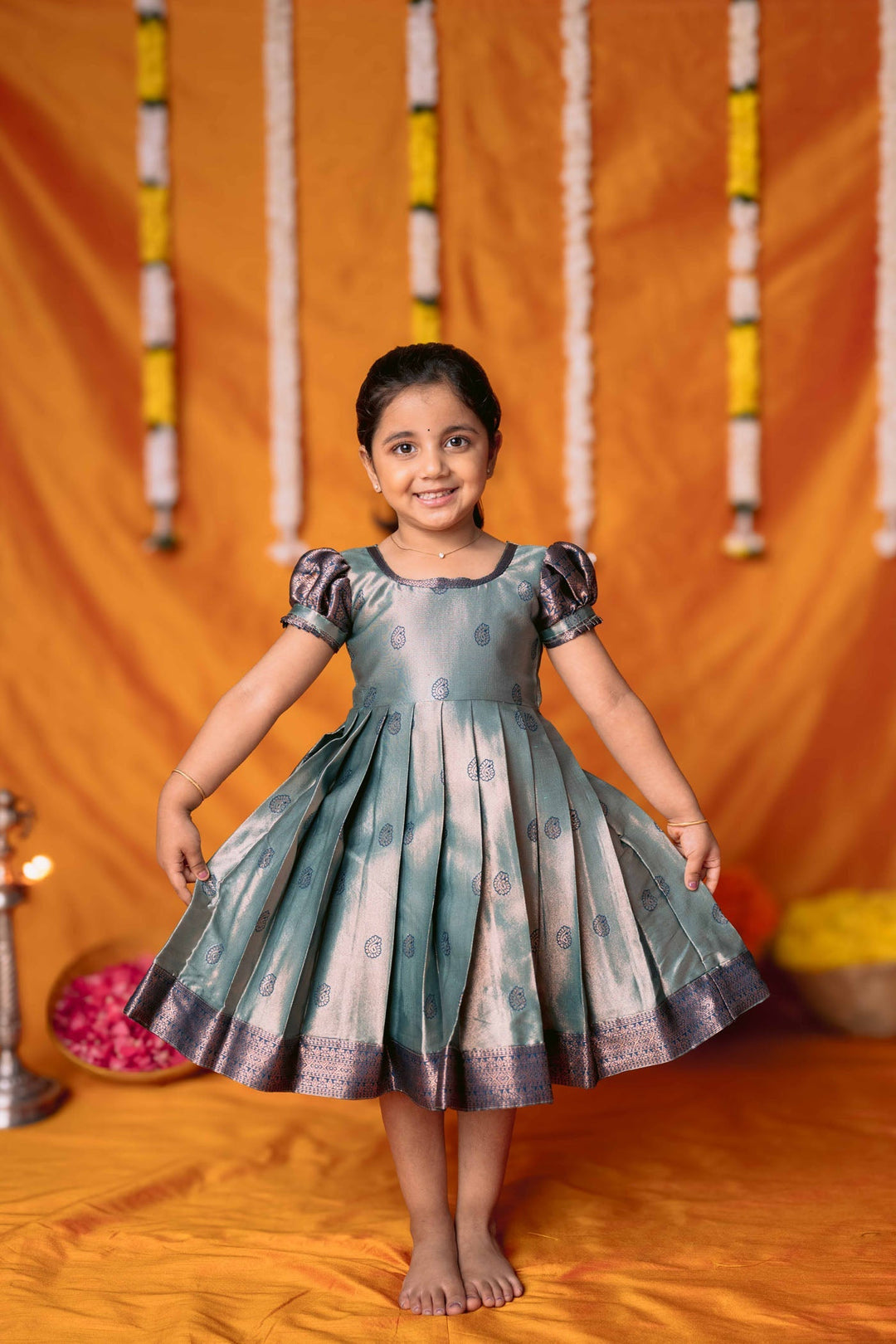 Yamini Turquoise Blue Frock Mini | Made to Order | SHOBITAM