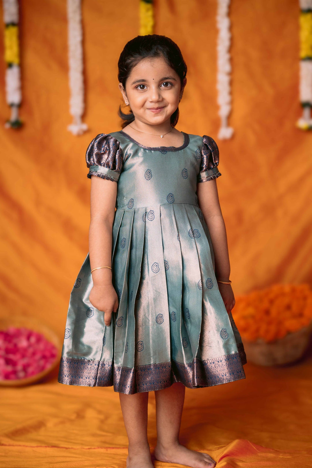 Yamini Turquoise Blue Frock Mini | Made to Order | SHOBITAM