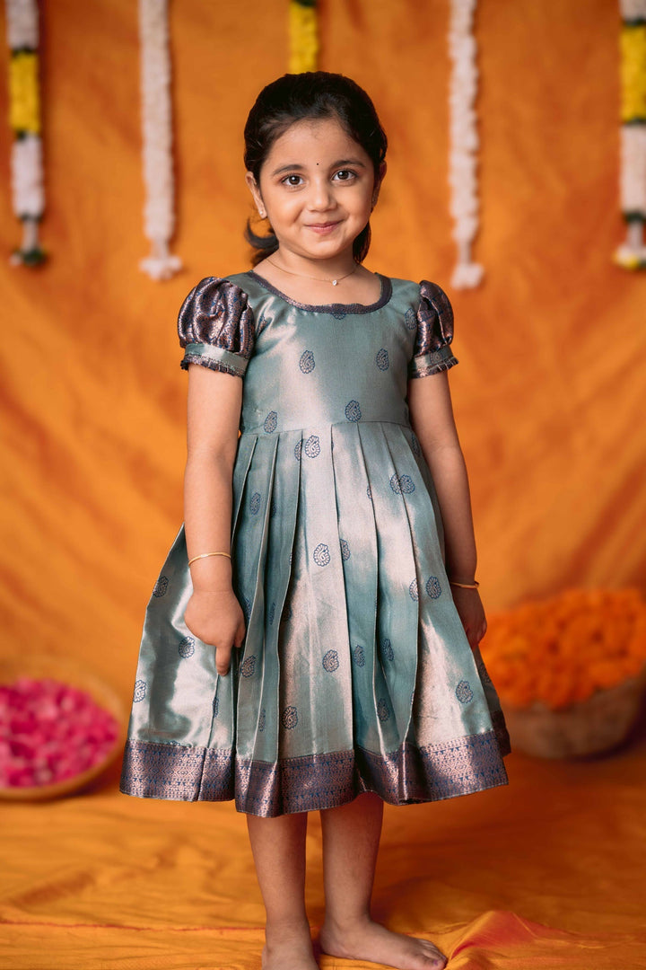 Yamini Turquoise Blue Frock Mini | Made to Order | SHOBITAM