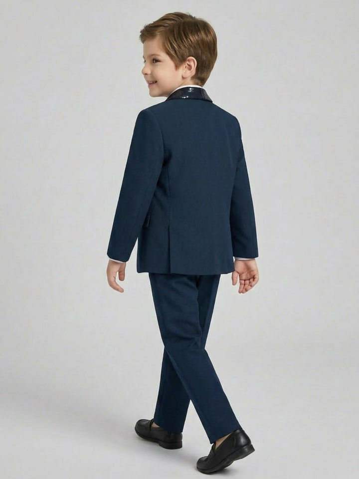 Boys Formal Suit Set with Blazer, Waistcoat, Dress Shirt, Trousers & Bow Tie | SHOBITAM