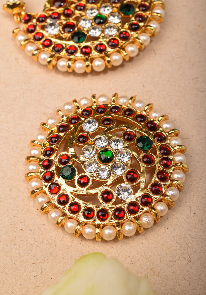 Suryan and Chandran Traditional Indian Hair Accessories with Kemp Stones and Pearls