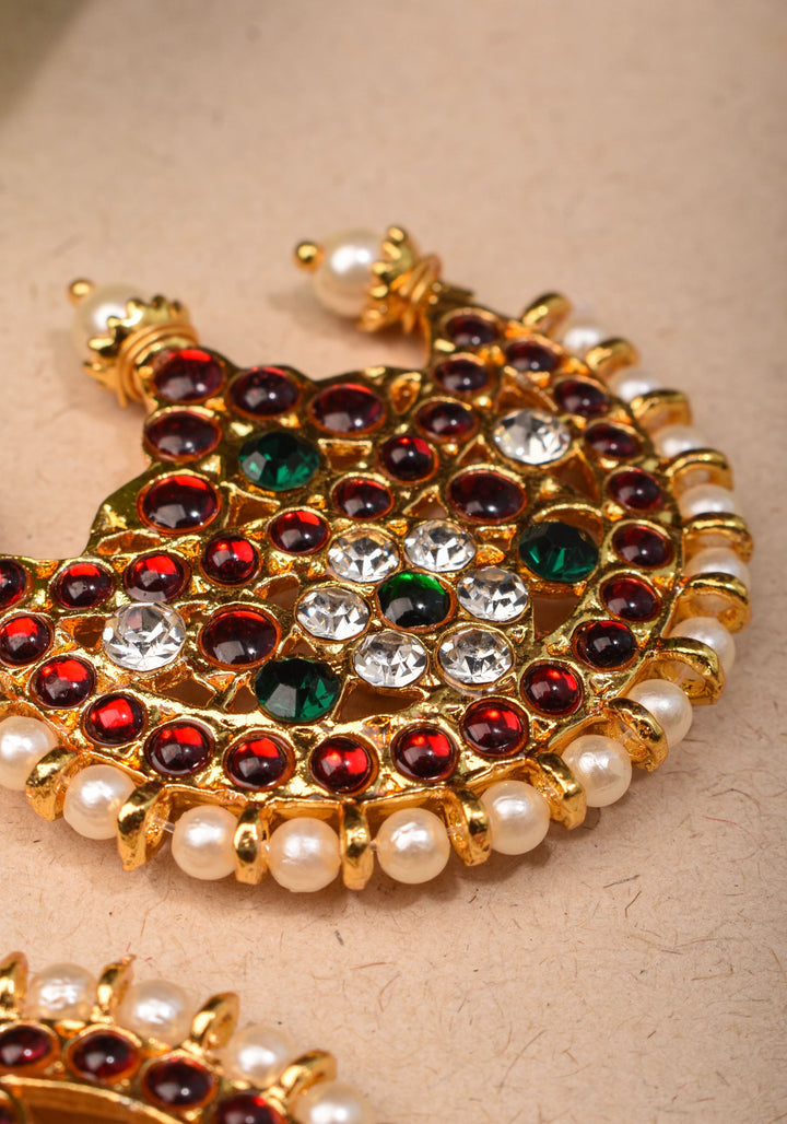 Suryan and Chandran Traditional Indian Hair Accessories with Kemp Stones and Pearls