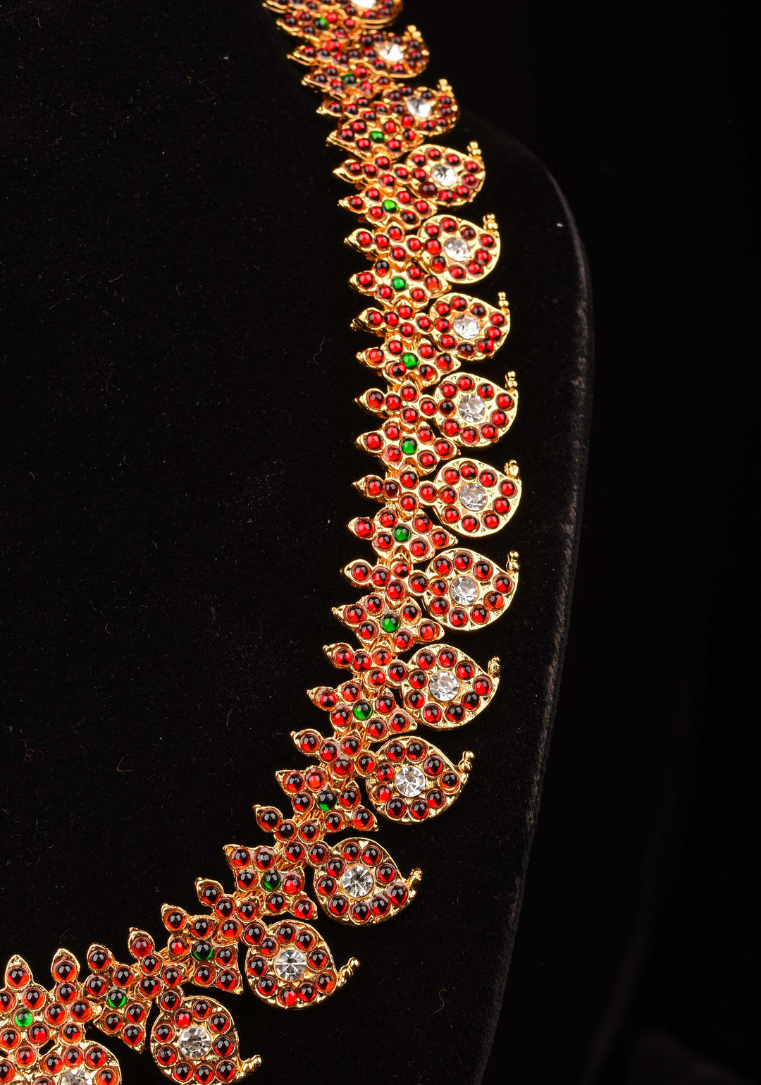 Temple Jewelry Exquisite Jadau Mango Design Kundan Stone Necklace