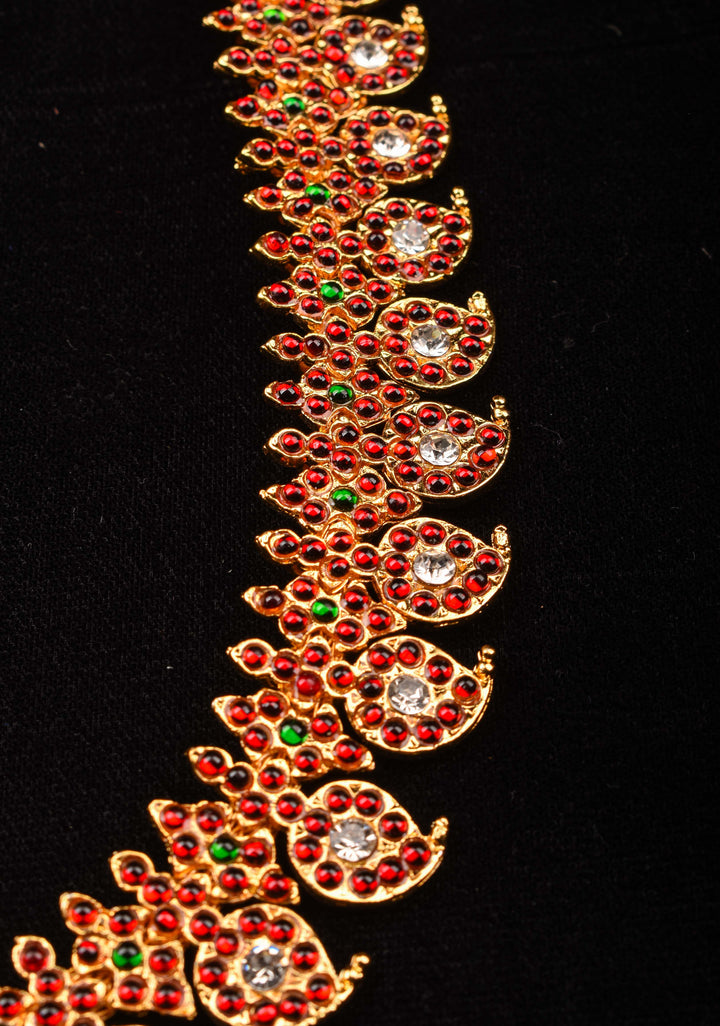 Temple Jewelry Exquisite Jadau Mango Design Kundan Stone Necklace