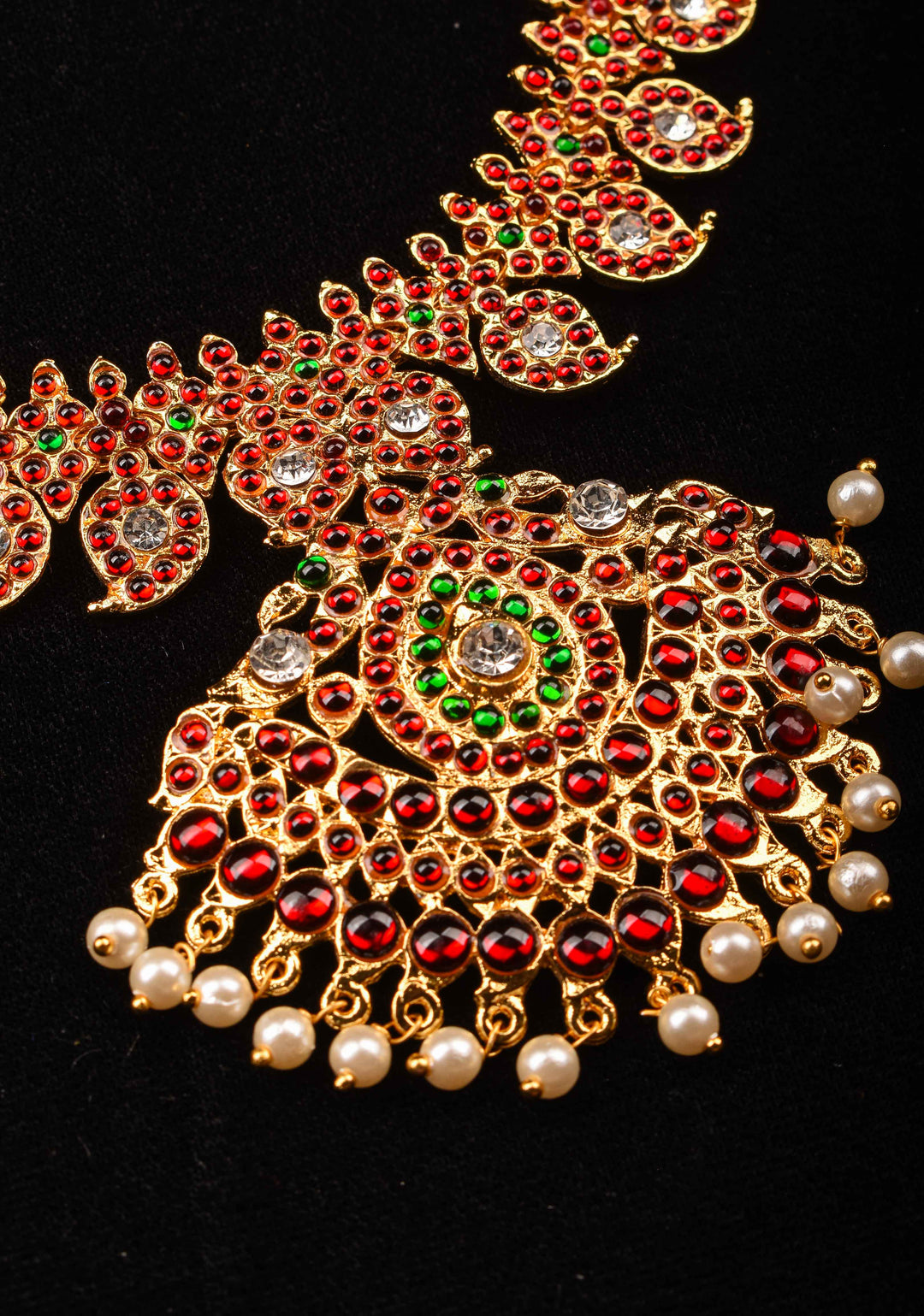 Temple Jewelry Exquisite Jadau Mango Design Kundan Stone Necklace