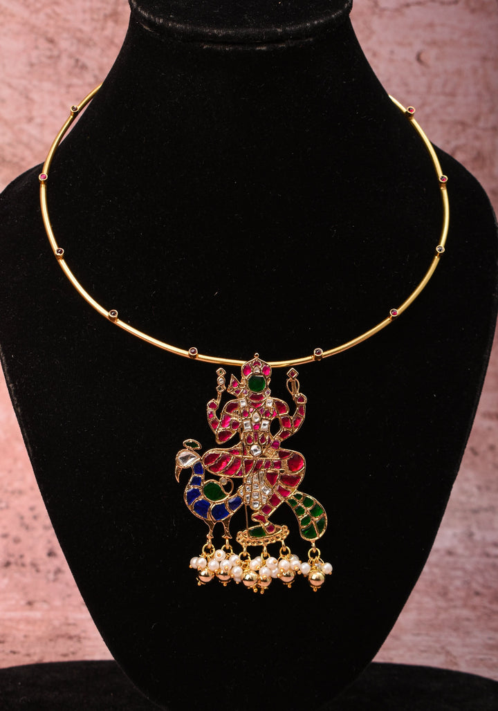 Kartikeya Jadau Pendant on Wire base Necklace