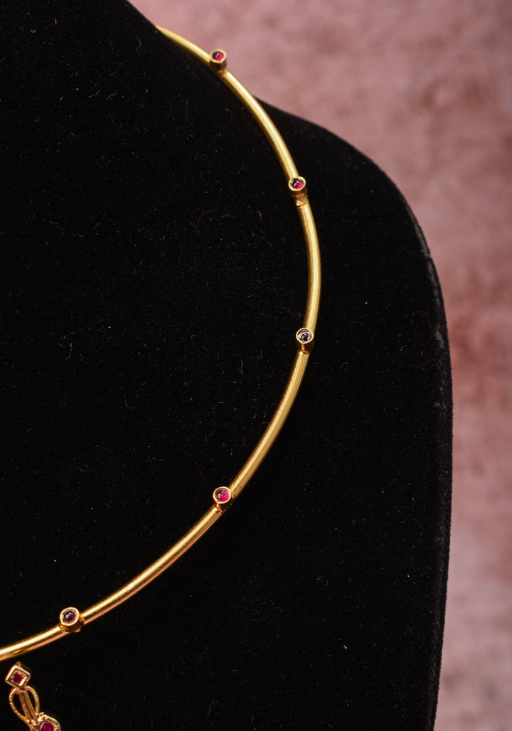 Kartikeya Jadau Pendant on Wire base Necklace
