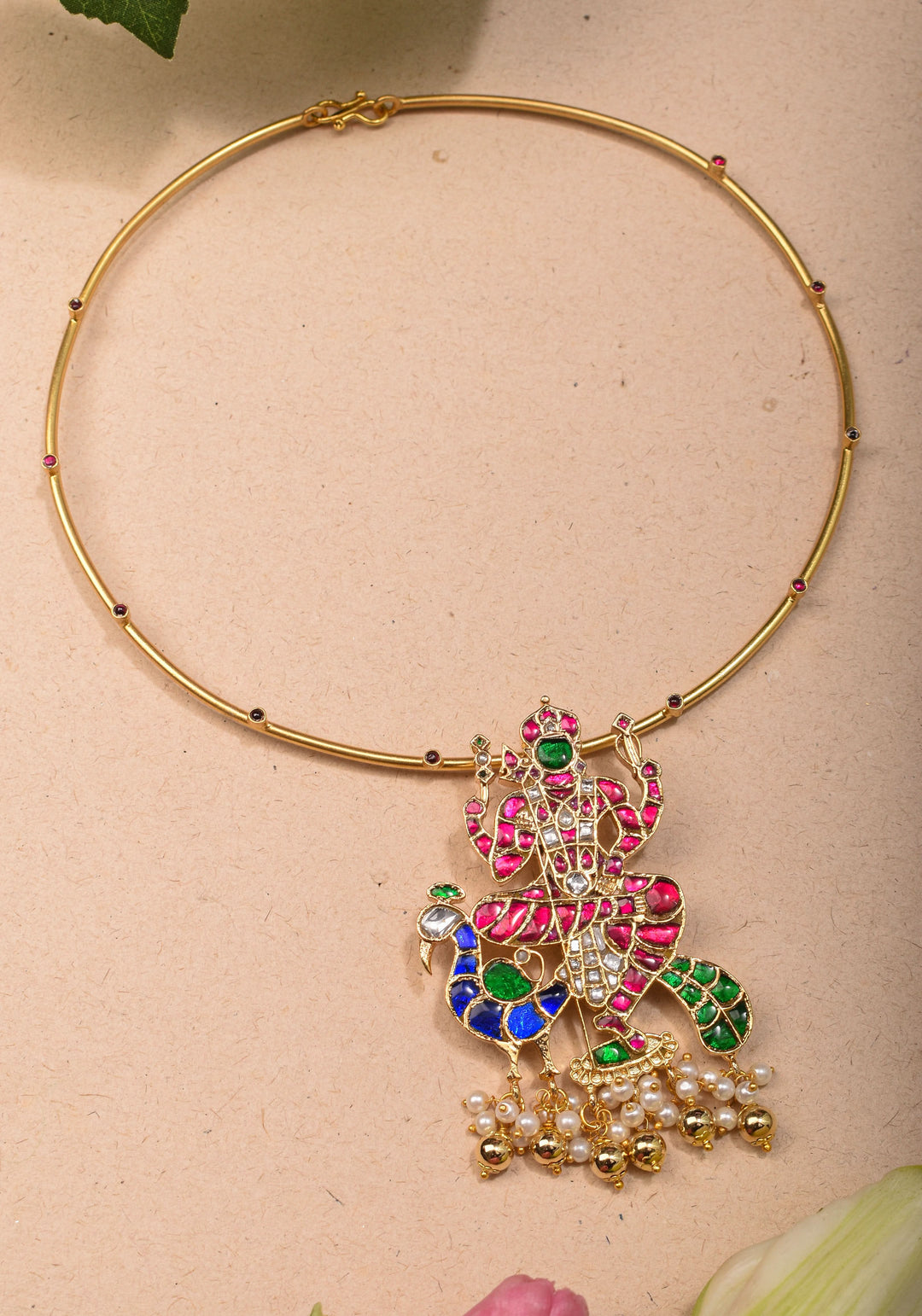 Kartikeya Jadau Pendant on Wire base Necklace