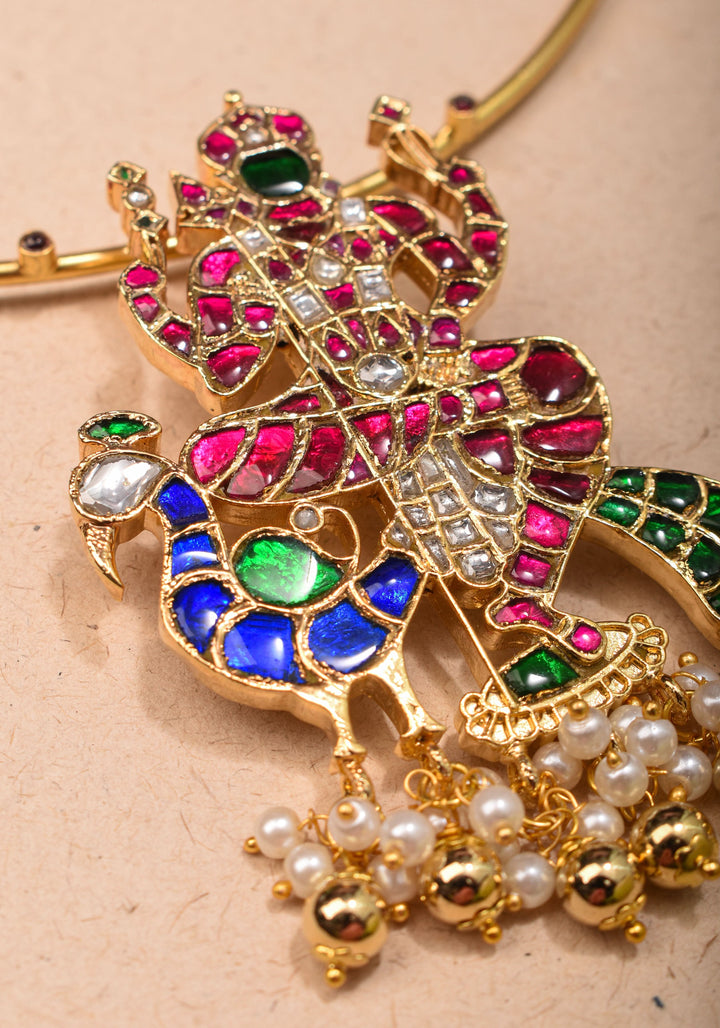 Kartikeya Jadau Pendant on Wire base Necklace