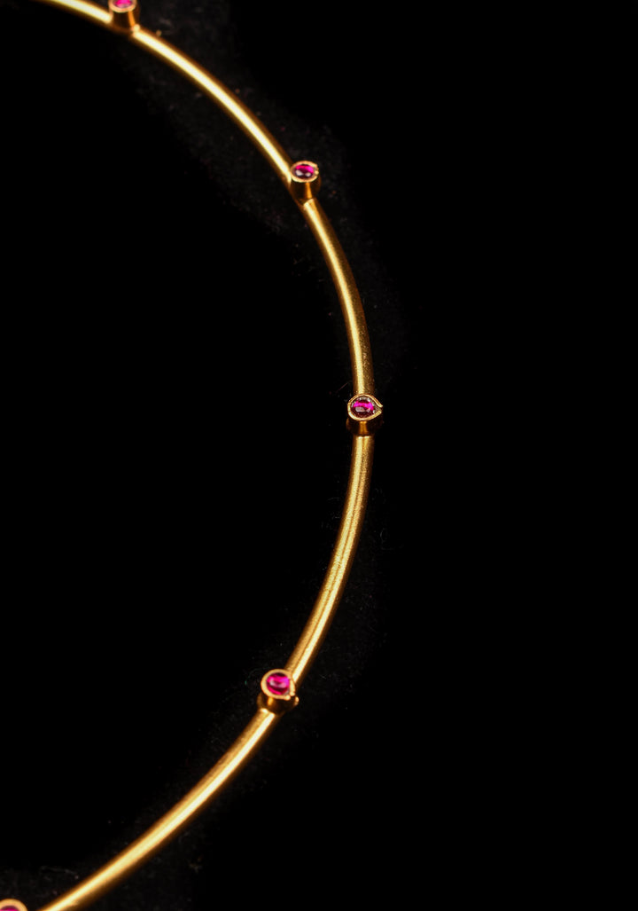 Saraswathi Pendant and Dangling Golden Beads with Multicolor Stones and Wire chain | Shobitam Jewelry