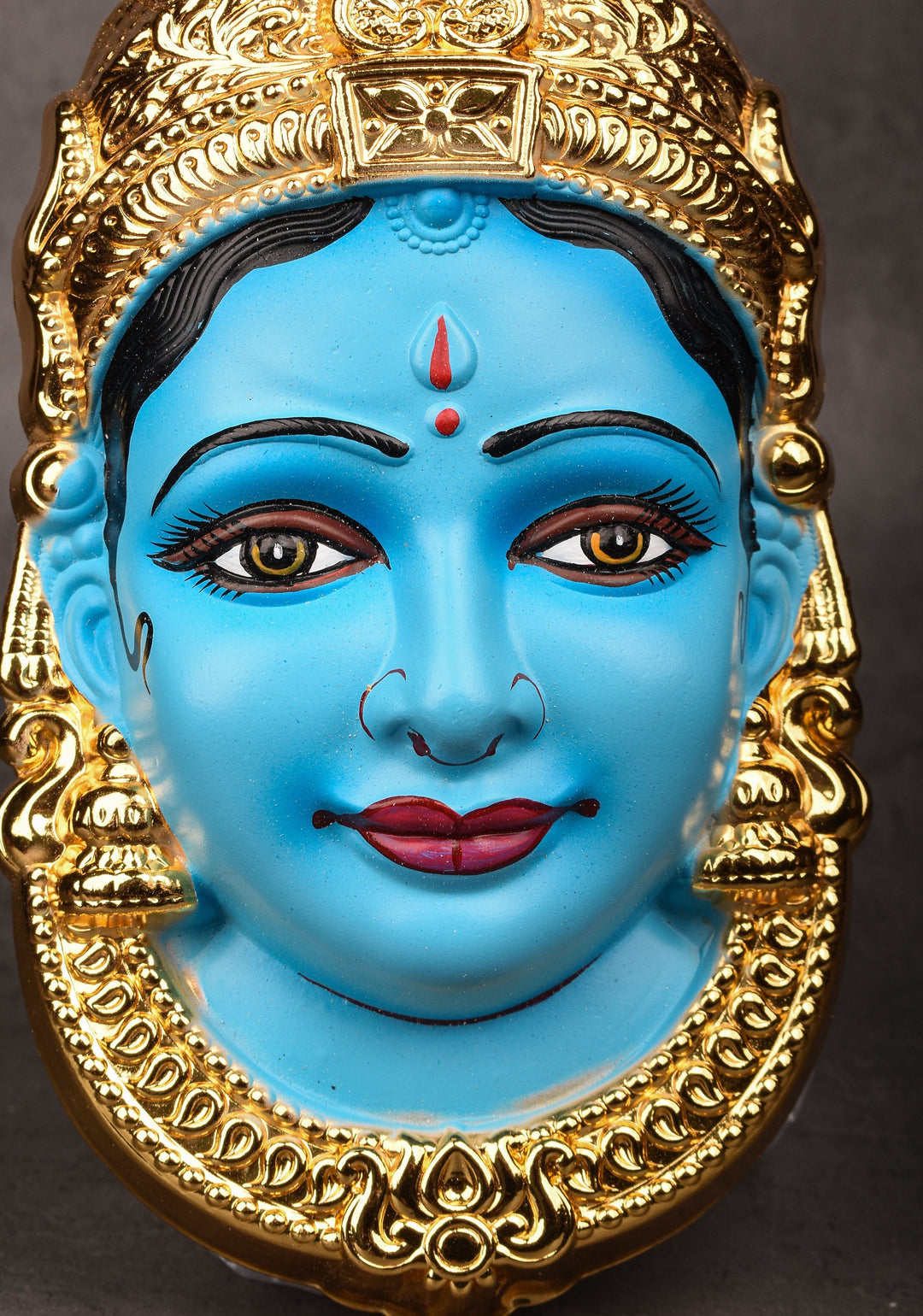 Varalakshmi Hand Painted Amman Face with gold Crown and Jewelry Decoration