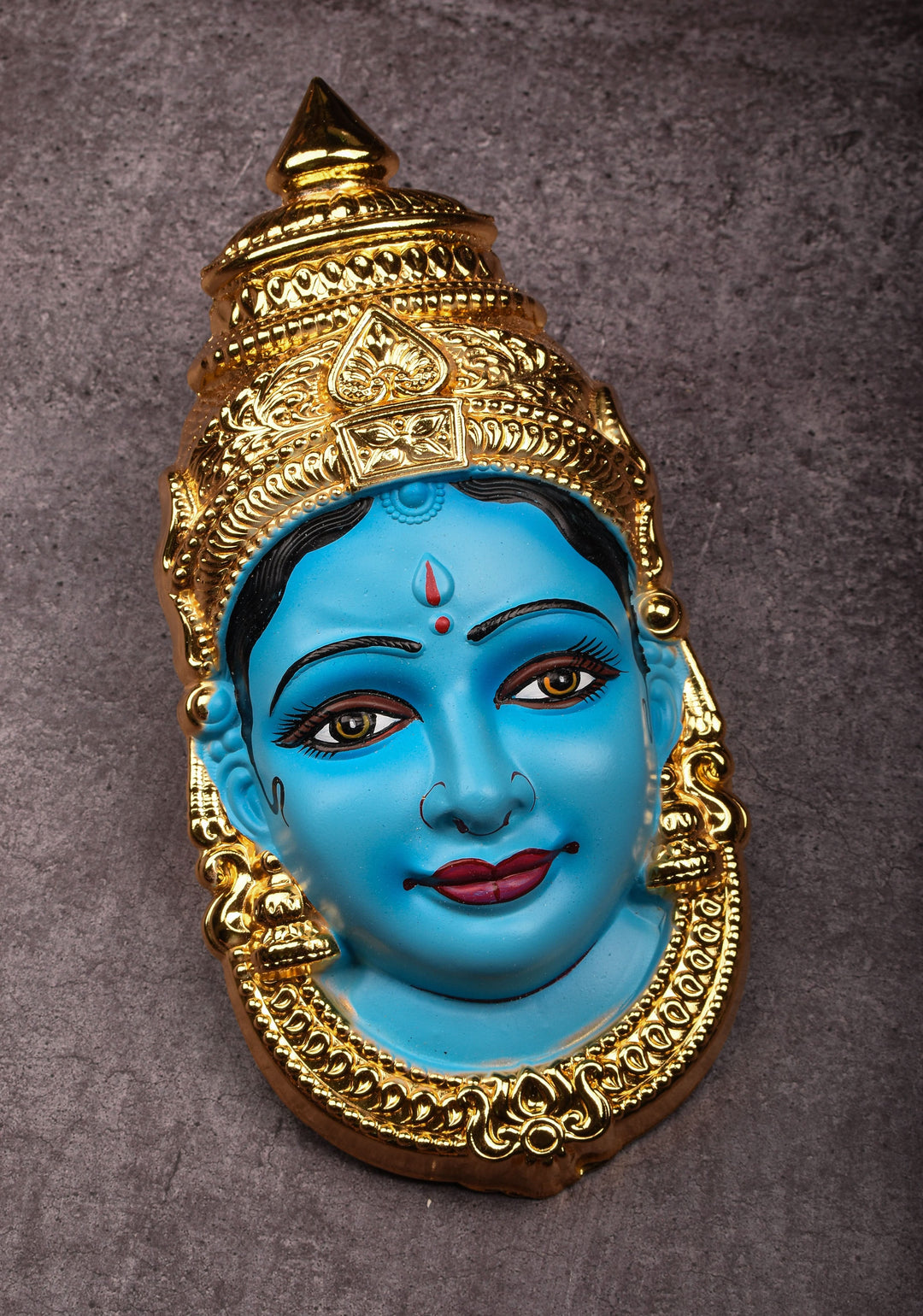 Varalakshmi Hand Painted Amman Face with gold Crown and Jewelry Decoration