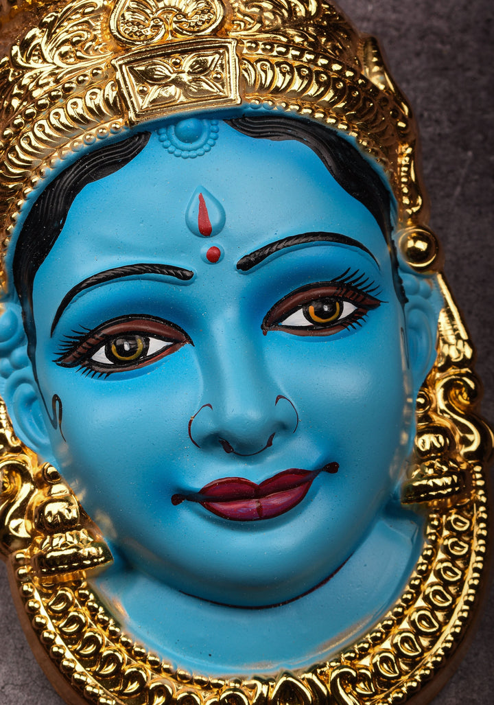 Varalakshmi Hand Painted Amman Face with gold Crown and Jewelry Decoration