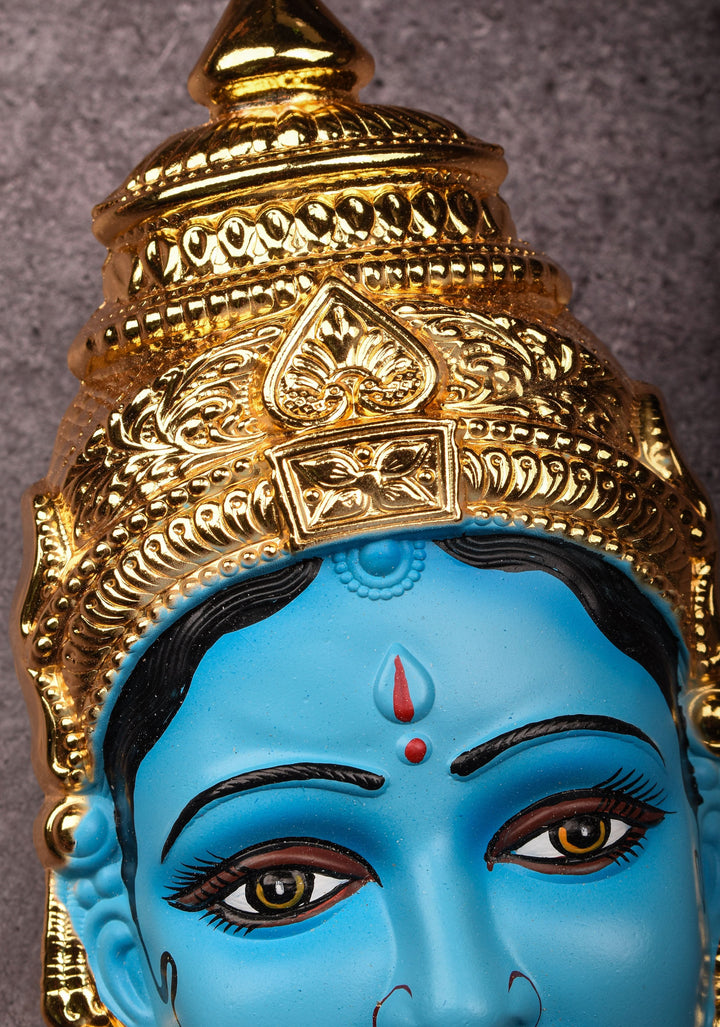 Varalakshmi Hand Painted Amman Face with gold Crown and Jewelry Decoration
