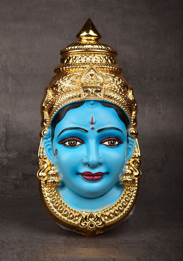 Varalakshmi Hand Painted Amman Face with gold Crown and Jewelry Decoration